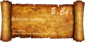 Bálint Csaba névjegykártya